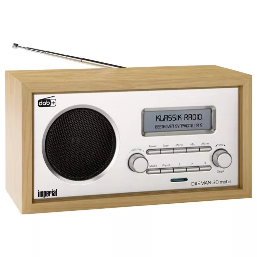 Imperial Imperial DABMAN 30 Mobiles DAB+ / FM-Radio Holz Akkus rádió
