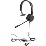   Jabra Evolve 30 II On Ear headset Vezetékes Mono Fekete Noise Cancelling, mikrofon zajelnyomás Headset, Hangerő szabályozás, Mikrofon némítás Telefon