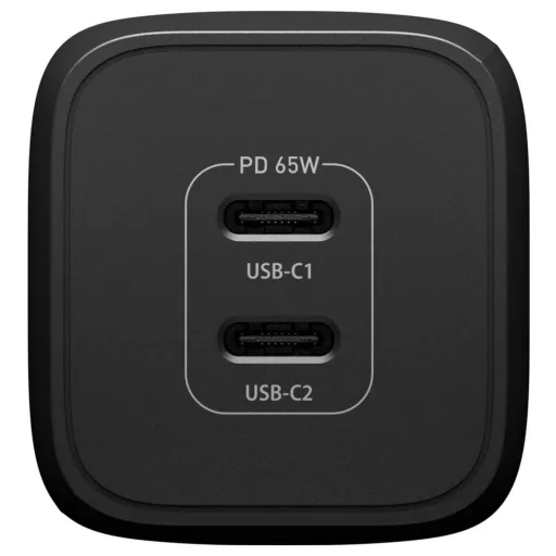 Otterbox Wall USB-s töltőkészülék 65 W 2x USB-C® PPS, Power Delivery 3.0, Power Delivery Fekete GaN, Kábel nélkül, Gyorstöltő