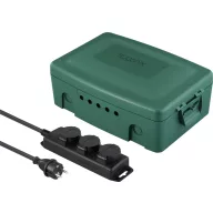   Sygonix SY-6797950 Elosztó doboz 3 részes Zöld, Fekete Gyermekvédelem