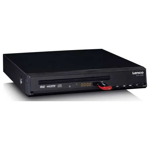 Lenco DVD-120BK Hordozható DVD lejátszó 0.0000 coll Fekete