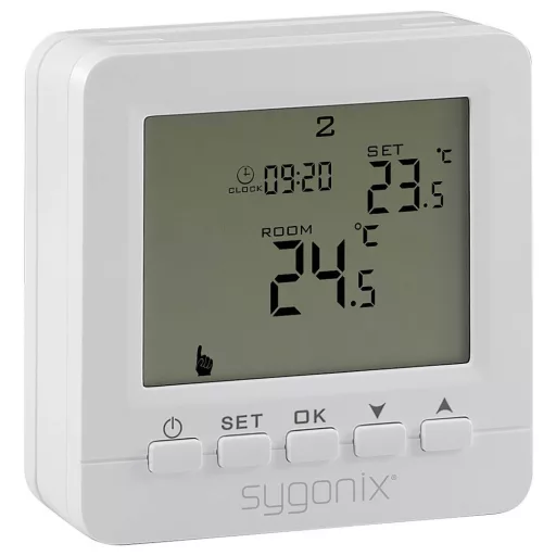Sygonix SY-6805680 SY02B05RF Vezeték nélküli helyiség termosztát Falra szerelhető Heti program 1 db