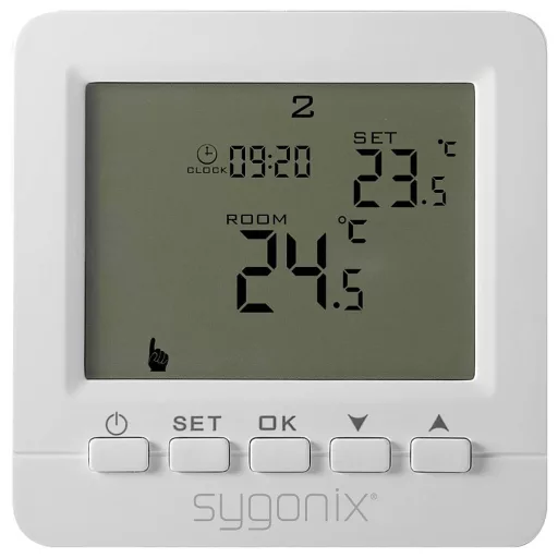 Sygonix SY-6805680 SY02B05RF Vezeték nélküli helyiség termosztát Falra szerelhető Heti program 1 db