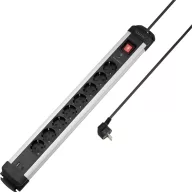   Sygonix SY-6807134 Túlfeszültség ellen védő elosztó 8 részes Fekete, Ezüst Védőérintkezős 1 db