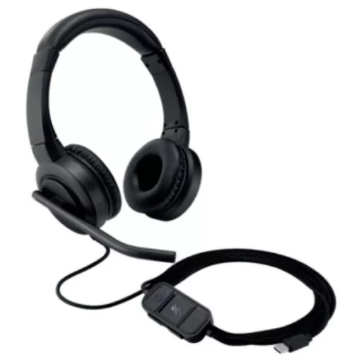 Kensington Over Ear headset Vezetékes Fekete Noise Cancelling Headset Számítógép