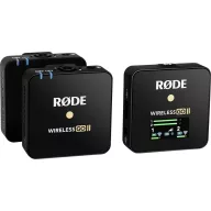   Rode Wireless GO II Rátűzhető Beszéd mikrofon Átviteli mód:USB Táskával, Szélvédővel, Vezetékkel Mikrofon TRS (3.5 mm jack) USB Fekete