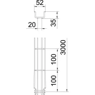   OBO Bettermann 6000054 Hálós ereszcsatorna (H x Sz x Ma) 3 m x 50.00 mm x 35.00 mm 3 m
