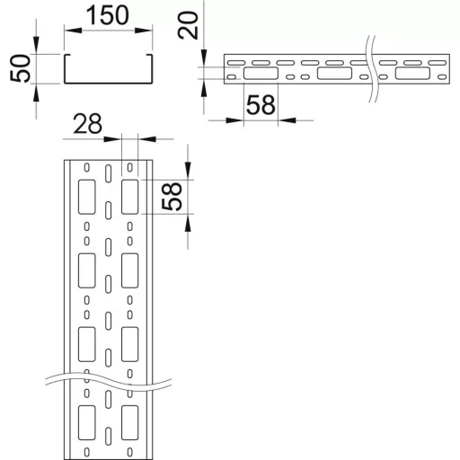 OBO Bettermann 6075320 Kábelgyűrű (H x Sz x Ma) 3 m x 150.00 mm x 50.00 mm 3 m