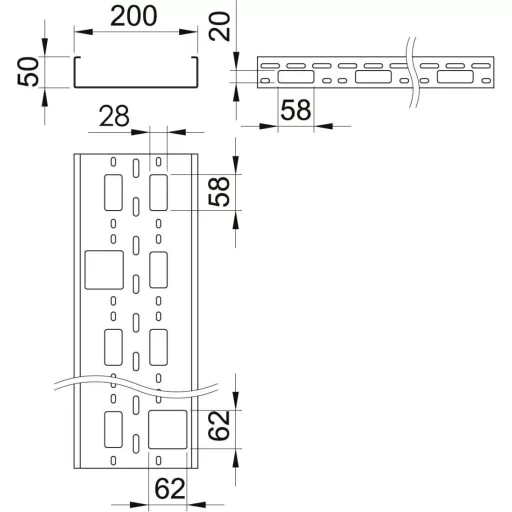 OBO Bettermann 6075345 Kábelgyűrű (H x Sz x Ma) 3 m x 200.00 mm x 50.00 mm 3 m