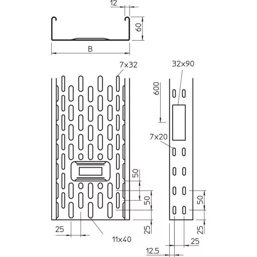 OBO Bettermann 6087140 Kábelgyűrű (H x Sz x Ma) 3 m x 300.00 mm x 60.00 mm 3 m