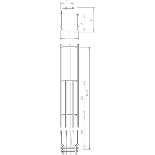 OBO Bettermann 6005556 Hálós ereszcsatorna (H x Sz x Ma) 3 m x 75.00 mm x 125.00 mm 3 m