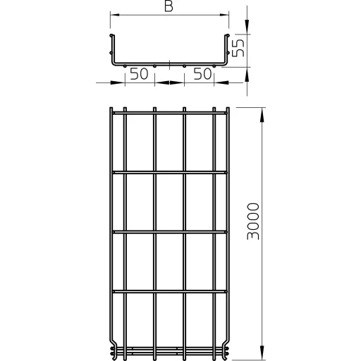 OBO Bettermann 6001088 Hálós ereszcsatorna (H x Sz x Ma) 3 m x 100.00 mm x 55.00 mm 3 m