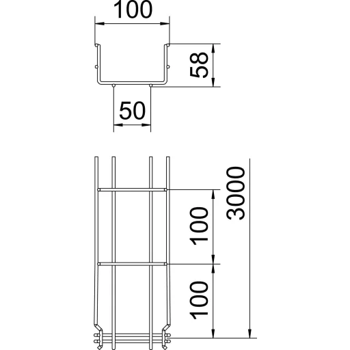 OBO Bettermann 6479198 Hálós ereszcsatorna (H x Sz x Ma) 3 m x 100.00 mm x 55.00 mm Szürke 3 m