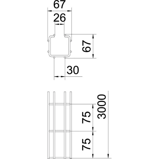 OBO Bettermann 6016200 Hálós ereszcsatorna (H x Sz x Ma) 3 m x 50.00 mm x 50.00 mm 3 m