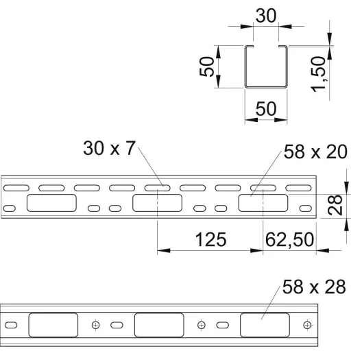 OBO Bettermann 6075150 Kábelgyűrű (H x Sz x Ma) 3 m x 50.00 mm x 50.00 mm 3 m