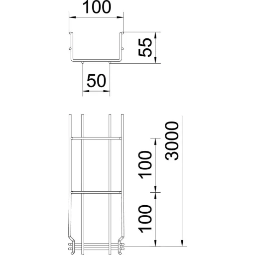 OBO Bettermann 6001442 Hálós ereszcsatorna (H x Sz x Ma) 3 m x 100.00 mm x 55.00 mm 3 m
