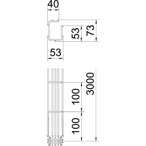 OBO Bettermann 6005538 Hálós ereszcsatorna (H x Sz x Ma) 3 m x 50.00 mm x 75.00 mm 3 m