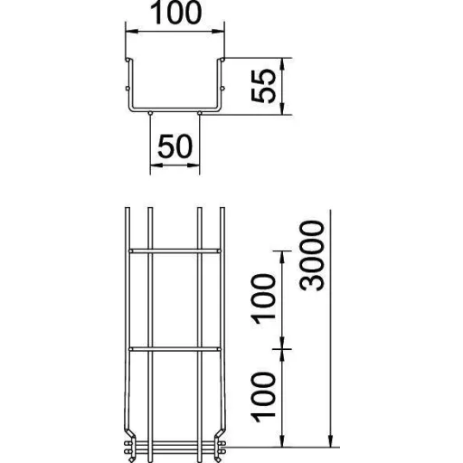OBO Bettermann 6001416 Hálós ereszcsatorna (H x Sz x Ma) 3 m x 100.00 mm x 55.00 mm 3 m
