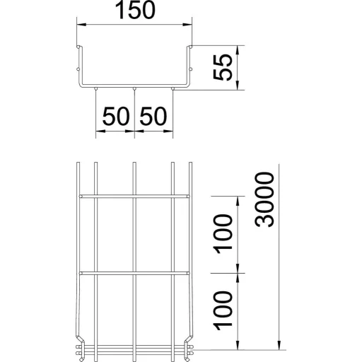 OBO Bettermann 6001418 Hálós ereszcsatorna (H x Sz x Ma) 3 m x 150.00 mm x 55.00 mm 3 m