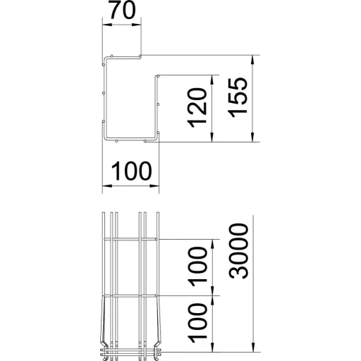 OBO Bettermann 6005544 Hálós ereszcsatorna (H x Sz x Ma) 3 m x 100.00 mm x 150.00 mm 3 m