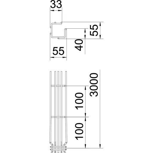 OBO Bettermann 6005520 Hálós ereszcsatorna (H x Sz x Ma) 3 m x 50.00 mm x 50.00 mm 3 m