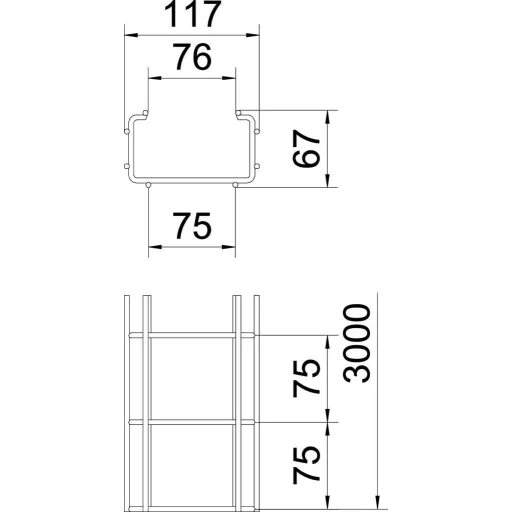 OBO Bettermann 6017436 Hálós ereszcsatorna (H x Sz x Ma) 3 m x 100.00 mm x 50.00 mm 3 m