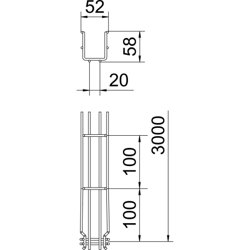 OBO Bettermann 6479195 Hálós ereszcsatorna (H x Sz x Ma) 3 m x 50.00 mm x 55.00 mm Szürke 3 m