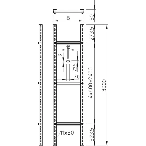 OBO Bettermann 6010474 Függőleges létra 3 m
