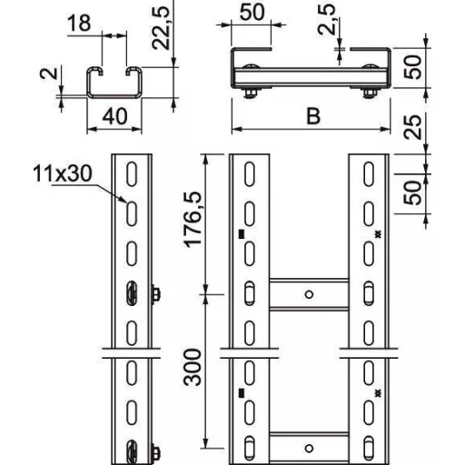 OBO Bettermann 6010004 Függőleges létra 3 m