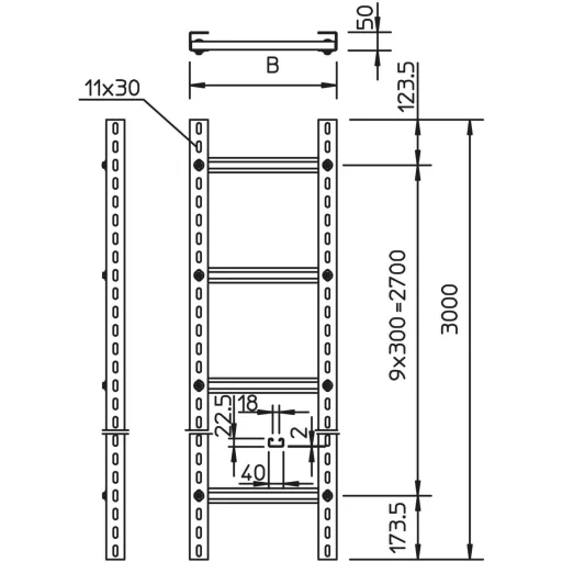 OBO Bettermann 6010008 Függőleges létra 3 m