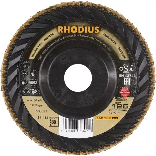 Rhodius 211412 JUMBO LONGLIFE TRIM Felületcsiszoló korong Nemesacél, Acél 10 db