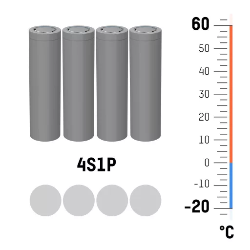 Ansmann 4S1P Akkupack 4x 18650 Kabel Li-Ion 14.4V 2600mAh Block Akkucsomag Cellaszám: 4 Lítiumion 14.4 V 2600 mAh