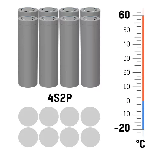 Ansmann 4S2P Akkupack 8x 18650 Kabel Li-Ion 14.4V 6700mAh Akkucsomag Cellaszám: 8 Lítiumion 14.54 V 6700 mAh