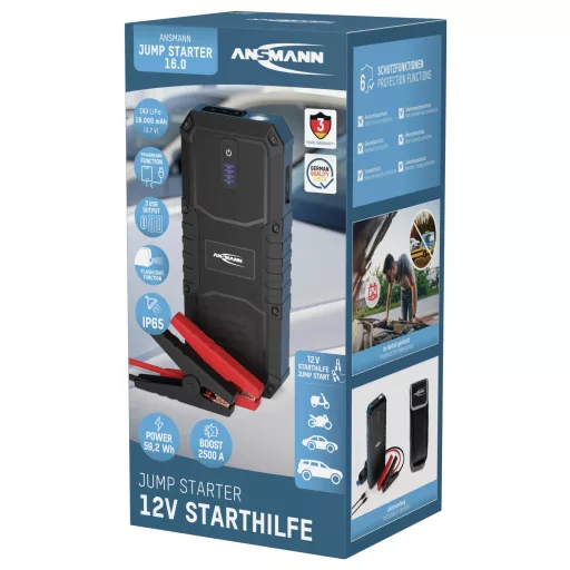 Ansmann Gyorsindító rendszer ANSMANN Jump Starter 16.0 Amper Schnellstarter 1900-0130