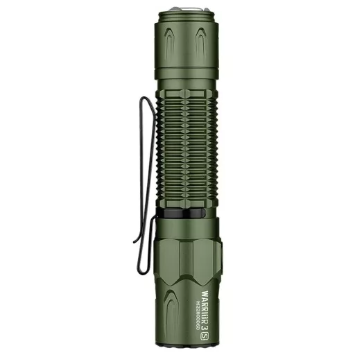 OLight Warrior 3S green LED Kézilámpa IPX8 (vízálló), Övcsíptetővel, Tokkal, Stroboszkóp üzemmóddal Akkuról üzemeltetett 2300 lm 176 g