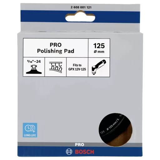 Bosch Accessories 2608001121 PRO polírozó párna, 125 mm, GPX 12V-125 1 db