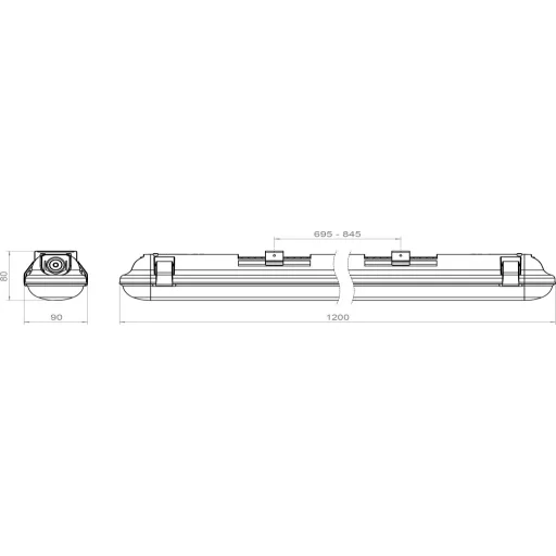 Pracht 5800224 5800224-LUNA_BL_ONE LED-es lámpa nedves helyiségbe LED A fényforrászt elektromos szakember cserélheti 17 W, 23 W, 32 W, 38 W Fehér