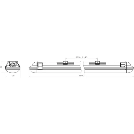 Pracht 5852225 5852225-LUNA_BL_ONE LED-es lámpa nedves helyiségbe LED A fényforrászt elektromos szakember cserélheti 25 W, 31 W, 36 W, 42 W Fehér