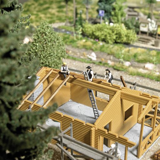 Busch H0 Akciókészlet Ácsok állványzattal Építőkészlet