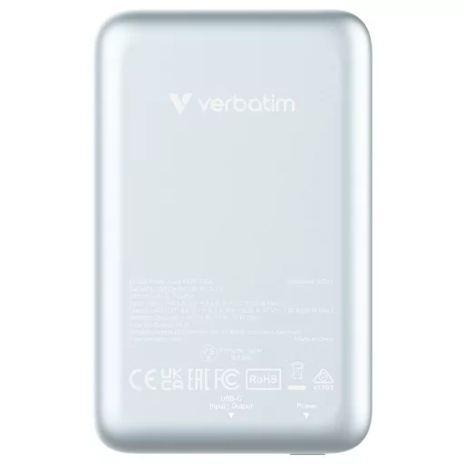 Verbatim Charge n Go Magnetic Wireless Powerbank 10000 mAh Fast Charge, Quick Charge 3.0, Power Delivery 3.0, Adaptive Fast Charge LiPo USB-C® Kék