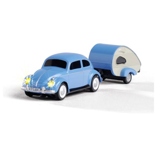 Carson Modellsport 500504148 VW Käfer mit Anhänger 1:87 RC modellautó Elektro Közúti modell Akkuval, töltőkészülékkel és adóakkukkal