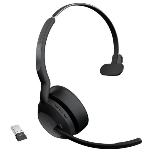 Jabra Evolve2 55 Link 380/390a UC Mono On Ear headset Bluetooth® Mono Fekete Noise Cancelling, mikrofon zajelnyomás Mono Számítógép