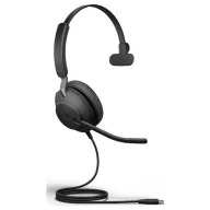   Jabra Evolve2 40 SE USB C/A MS Mono On Ear headset Vezetékes Mono Fekete Noise Cancelling, mikrofon zajelnyomás Mikrofon némítás, Hangerő szabályozás Számítógép