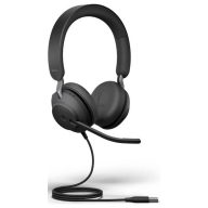   Jabra Evolve2 40 SE USB C/A MS Stereo On Ear headset Vezetékes Fekete Számítógép