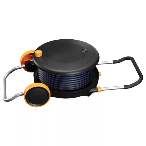 Fiskars 1071639 Comfort Waterwheel Tömlőkocsi 13 mm 21.5 m 1/2 coll 1 db Fekete, Narancs