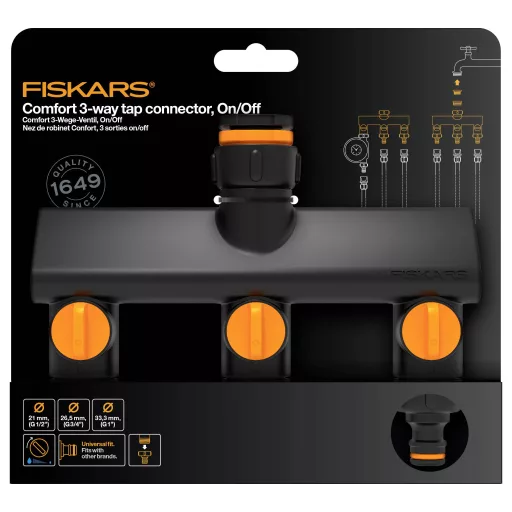 Fiskars 1070578 Comfort 3 utas elosztó Szabályozó szeleppel