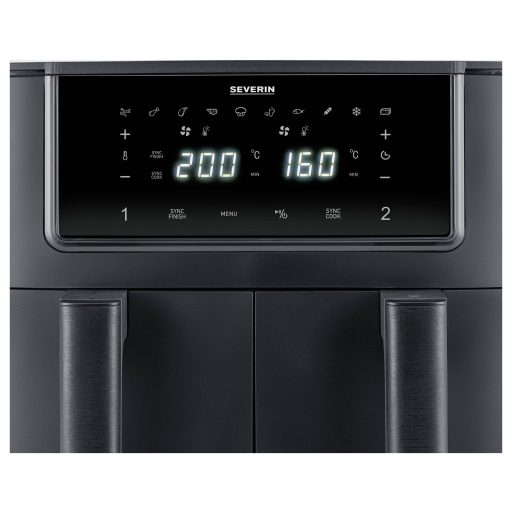 Severin FR 2463 Forrólevegős fritőz 8 l 2600 W Időzítő funkció, Kijelzővel Fekete