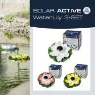   FIAP 3206-5 SOLAR ACTIVE WaterLily 3er SET Napelemes dekorációs világítás 3 részes készlet LED Fixen beépített LED-es Fehér, Sárga, Piros