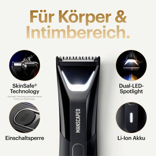 MANSCAPED The Lawn Mower 5.0 Ultra Borotva, Szakállvágóó, Hajvágó Fekete