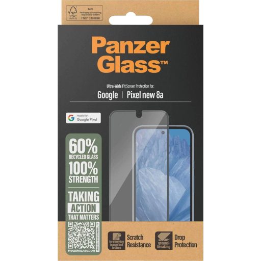 PanzerGlass Displayschutz Ultra-Wide Fit Pixel 9a Kijelzővédő üveg Google 1 db Karcálló 4792
